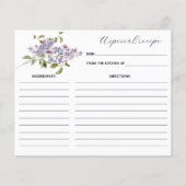 Lila en lavender Recipe Kaart (Voorkant)