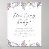 Lila en Lavender Zeg niet dat het Baby Spel Teken Poster (Voorkant)
