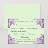 Lila en lichte Sage RSVP-kaart RSVP Kaartje (Voorkant / Achterkant)