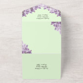 Lila en lichte salie all in one uitnodiging (Buitenkant)