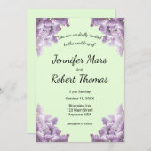 Lila en lichte salie huwelijksuitnodiging kaart (Voorkant / Achterkant)