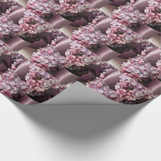 Lila en lintblokken cadeaupapier (Hoek)