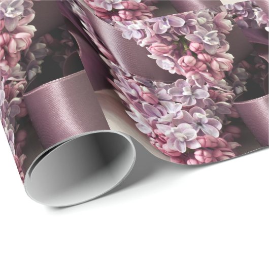 Lila en lintblokken cadeaupapier (Rol Hoek)