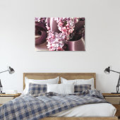 Lila en lintblokken canvas afdruk (Insitu (Slaapkamer))