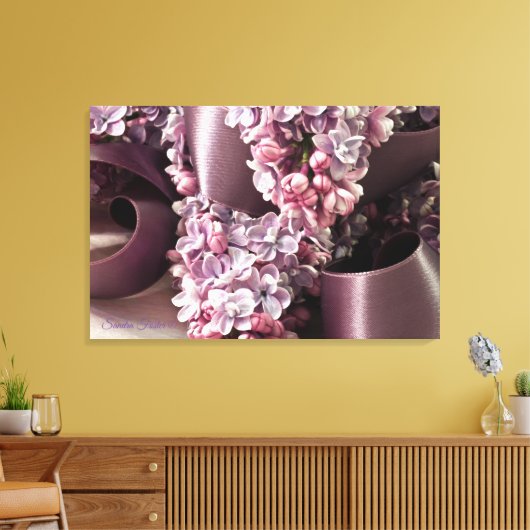 Lila en lintblokken canvas afdruk (Insitu (Woonkamer))