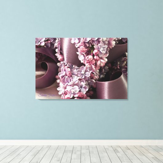 Lila en lintblokken canvas afdruk (Insitu (Houten vloer))