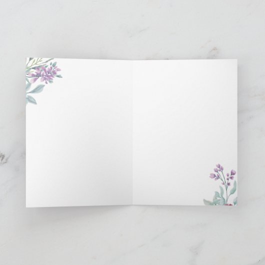 Lila en Mint Floral| Persoonlijke Moederdag Kaart (Binnen)