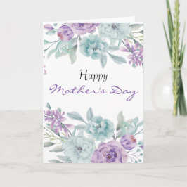 Lila en Mint Floral| Persoonlijke Moederdag Kaart