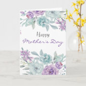 Lila en Mint Floral| Persoonlijke Moederdag Kaart (Gele Bloem)