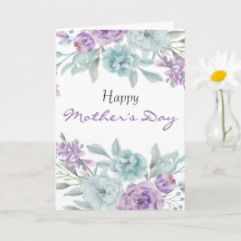 Lila en Mint Floral| Persoonlijke Moederdag Kaart