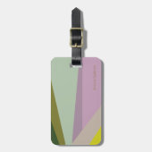 Lila en Mint Green Geometric Color Block Bagagelabel (Voorkant verticaal)