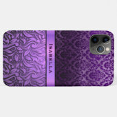 Lila en Paarse Damask en Metallic Floral Print Case-Mate iPhone Case (Achterkant (horizontaal))