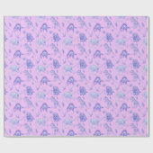 Lila en Paarse Dinosaurus Gift Wrap Cadeaupapier (Vlak)