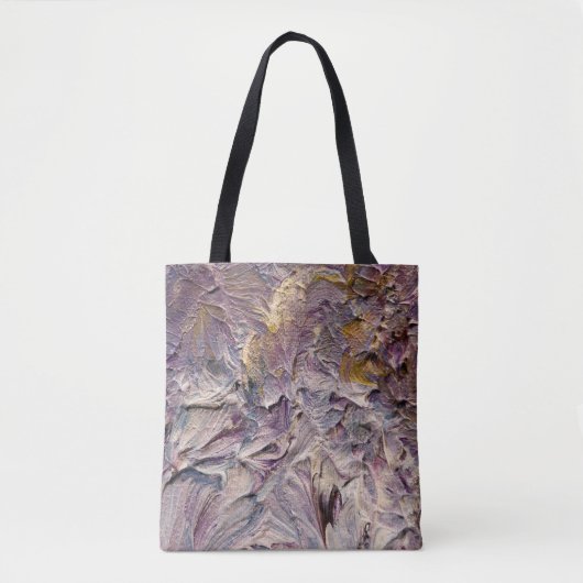 Lila en paarse funky abstracte kunsttas tote bag (Voorkant)