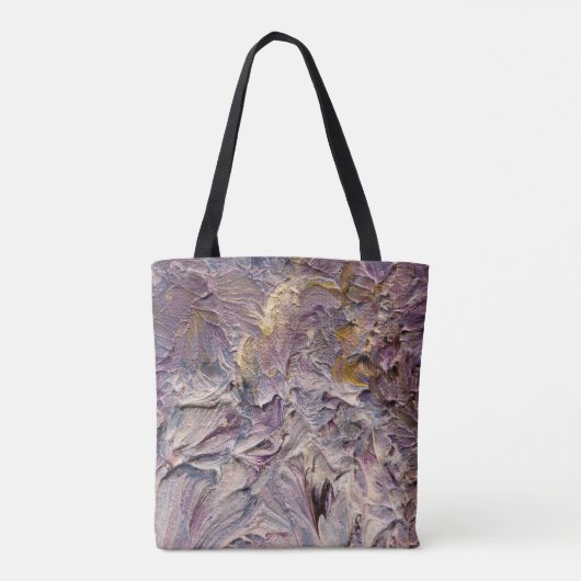 Lila en paarse funky abstracte kunsttas tote bag (Achterkant)