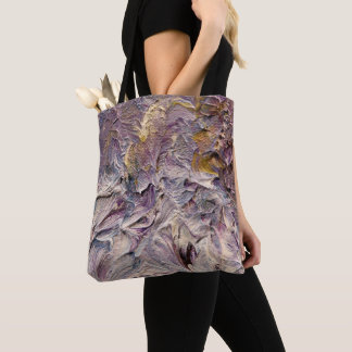 Lila en paarse funky abstracte kunsttas tote bag