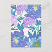 Lila en Paarse Pastel Bloemen Trouwdetails Informatiekaartje (Achterkant)