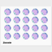 Lila en Paarse pastel bloemenbruiloft Ronde Sticker (Vel)