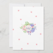 Lila en Peoney-verfijnde huwelijksuitnodiging Kaart (Achterkant)