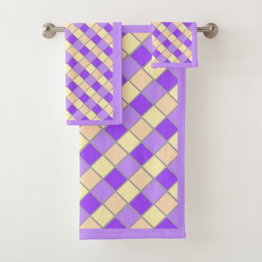 Lila en perzik bad handdoek (Insitu)