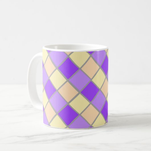 Lila en perzik koffiemok (Voorkant links)