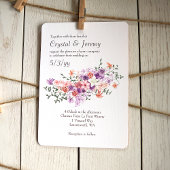 Lila en perzik Rose boeket bruiloft uitnodiging