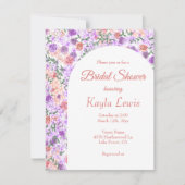 Lila en perzik Rozen, gebogen Vrijgezellenfeest Kaart (Voorkant)