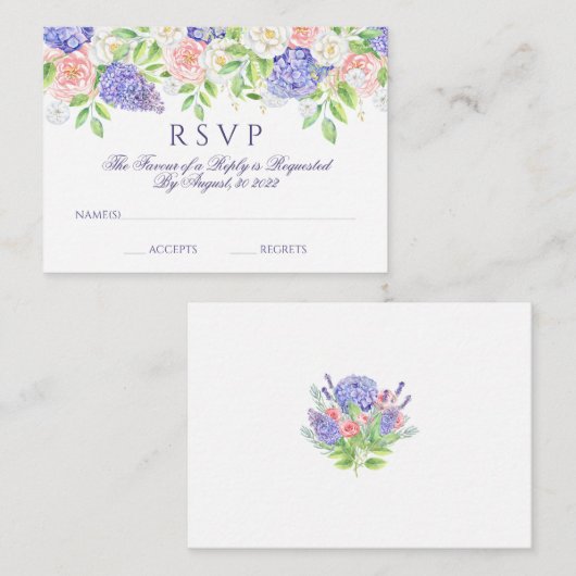 Lila en pony Sophisticated Wedding Informatiekaartje (Voorkant / Achterkant)