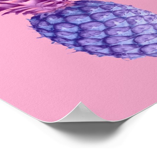 Lila en roze ananas poster (Hoek)
