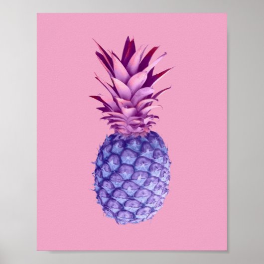 Lila en roze ananas poster (Voorkant)