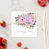 Lila en Roze Bloemen Boeket Baby shower Custom Servet (Insitu)