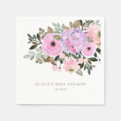 Lila en Roze Bloemen Boeket Baby shower Custom Servet (Voorkant)