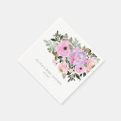 Lila en Roze Bloemen Boeket Baby shower Custom Servet (Hoek)