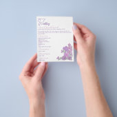 Lila en roze bloemen bruiloft flyer (Hand)