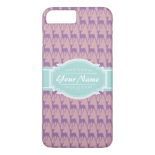 Lila en Roze Deer, Gepersonaliseerde Naam Mint Case-Mate iPhone Case