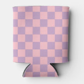 Lila en roze schaakbord blikjeskoeler (Voorkant)