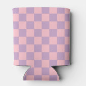 Lila en roze schaakbord blikjeskoeler (Achterkant)