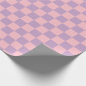 Lila en roze schaakbord cadeaupapier (Hoek)