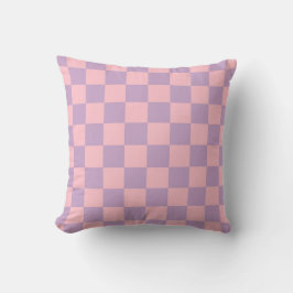 Lila en roze schaakbord kussen