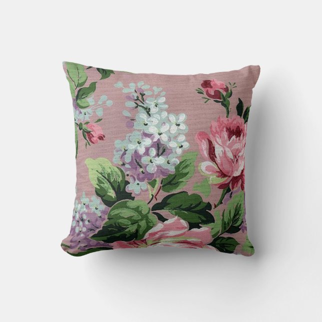 Lila en Rozen  Wallpapier Afdrukken Kussen (Voorkant)