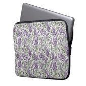 Lila en Sage bloemendecoupage Laptop Sleeve (Voorkant Links)
