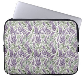 Lila en Sage bloemendecoupage Laptop Sleeve