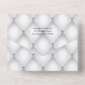 Lila en steenkoolbloemen die allemaal in één keer all in one uitnodiging (Achterkant)