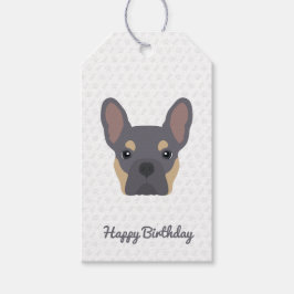 Lila en Tan French Bulldog Birthday Cadeaulabel