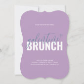Lila en Turquoise Galentine Brunch Uitnodiging (Voorkant)