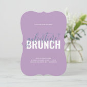 Lila en Turquoise Galentine Brunch Uitnodiging (Staand voorkant)