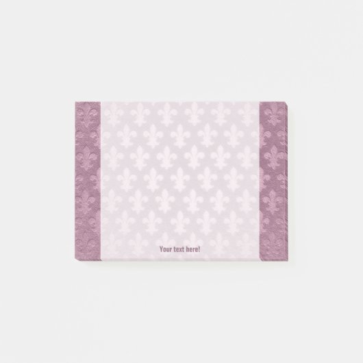 Lila en violet keizerlijk fleur de lis patroon post-it® notes (Voorkant)