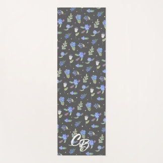 Lila en violet op grijs handgeschilderde yogamat
