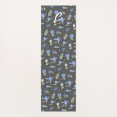 Lila en violet op grijs handgeschilderde yogamat (Achterkant)