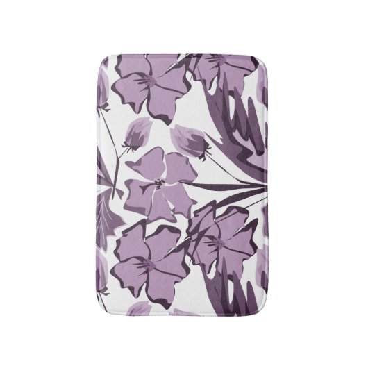Lila en violette bloemen. badmat (Voorkant Verticaal)